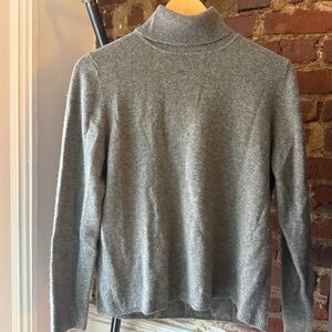 Gray Cashmere Turtleneck Sweater
